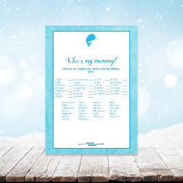 Blue Narwhal誰が私のママの赤ちゃんシャワーのゲーム 招待状