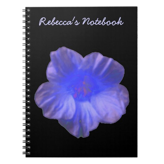 Blue Nasturtium Flower Customizableノートブック ノートブック (正面)