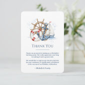 Blue Nautical Anchor Birthday サンキューカード (スタンド正面)