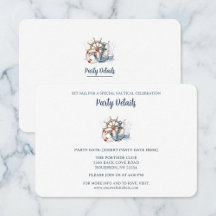 Blue Nautical Anchor Birthday Details QR Code