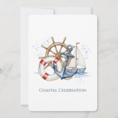 Blue Nautical Anchor Birthday Invite 招待状 (裏面)
