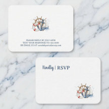 Blue Nautical Anchor Birthday RSVP