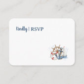 Blue Nautical Anchor Birthday RSVP エンクロージャーカード (裏面)
