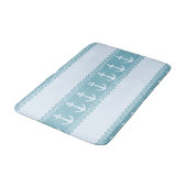 Blue Nautical Anchor Coastal Stripes バスマット (アングル)