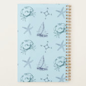 Blue Nautical Crab Starfish Boat Pattern Planner プランナー手帳 (裏面)