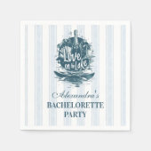 Blue Nautical Lake Bachelorette Party スタンダードカクテルナプキン (正面)
