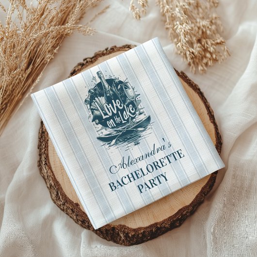 Blue Nautical Lake Bachelorette Party スタンダードカクテルナプキン