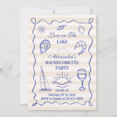 Blue Nautical Lake Bachelorette Party Itinerary 招待状 (正面)