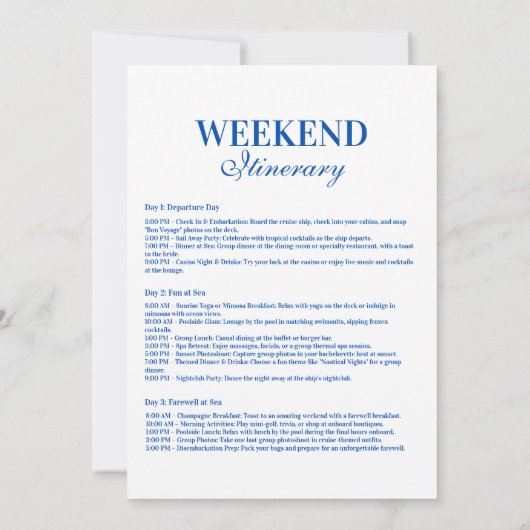 Blue Nautical Party Theme 招待状 (裏面)