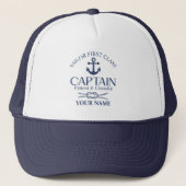 Blue Nautical personalized Sailor captain  キャップ (正面)