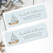 Blue Nautical Return Address ラベル