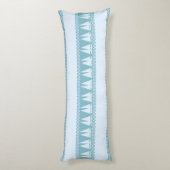 Blue Nautical Sailboat Coastal Stripes ボディピロー (裏面 (縦))