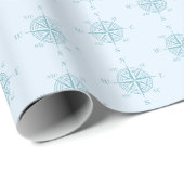 Blue Nautical Sailing Compass ラッピングペーパー (ロールコーナー)