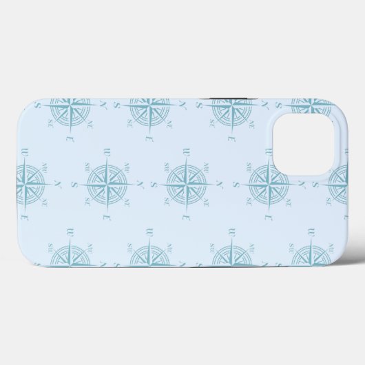 Blue Nautical Sailing Compass Case-Mate iPhoneケース (裏面 (横))