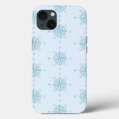 Blue Nautical Sailing Compass Case-Mate iPhoneケース (裏面)