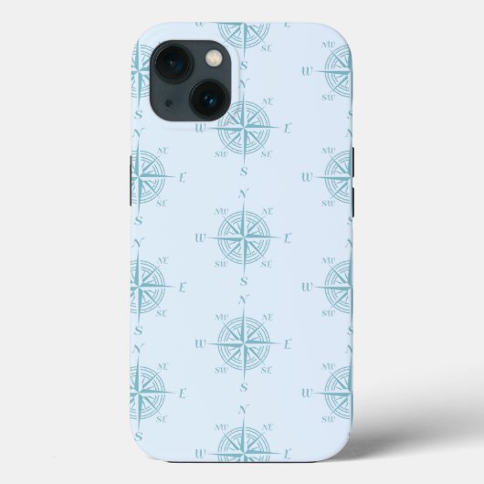 Blue Nautical Sailing Compass Case-Mate iPhoneケース (裏面)