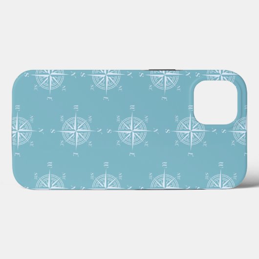 Blue Nautical Sailing Compass Case-Mate iPhoneケース (裏面 (横))