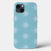 Blue Nautical Sailing Compass Case-Mate iPhoneケース (裏面)