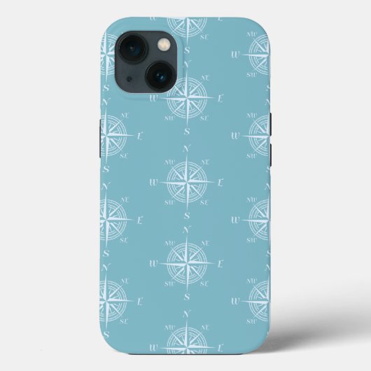 Blue Nautical Sailing Compass Case-Mate iPhoneケース (裏面)