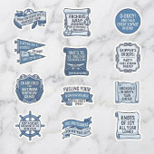 Blue Nautical Slogan Birthday Sticker Sheet シール
