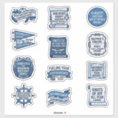 Blue Nautical Slogan Birthday Sticker Sheet シール (シート)