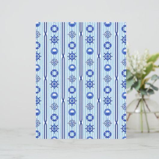 Blue Nautical Stripes Scrapbook Paper (スタンド正面)