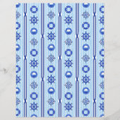 Blue Nautical Stripes Scrapbook Paper (正面)