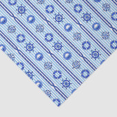 Blue Nautical Stripes with Maritime Motives 薄葉紙 (詳細)