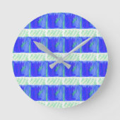 Blue Nautical Theme Wall Clock ラウンド壁時計 (正面)