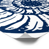 Blue Nautilus Shell Coastal Art ポスター (角)
