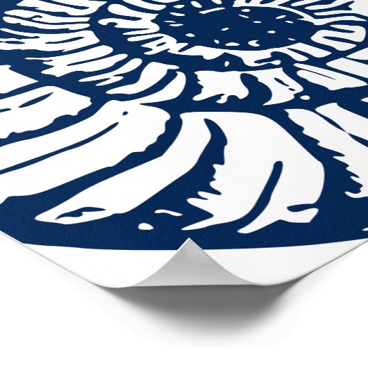 Blue Nautilus Shell Coastal Art ポスター (角)
