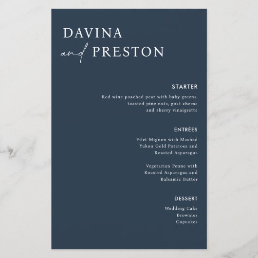 Blue Navy書道スクリプモダント結婚 (正面)