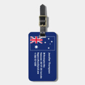 Blue Navy Australia Flag Australian Personalized ラゲッジタグ (正面縦)