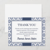 Blue navy Funeral Note Card Flat Bereavement Note ノートカード (正面/裏面)