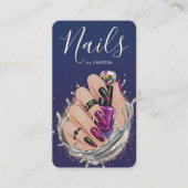 Blue Navy Nail Art Studio Manicurist Artist Chic 名刺 (正面)