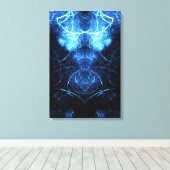 Blue Nebula Energy Fractal Art キャンバスプリント (インサイチュ (ウッドフロア))