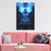 Blue Nebula Energy Fractal Art キャンバスプリント (インサイチュ (リビング))