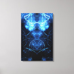 Blue Nebula Energy Fractal Art キャンバスプリント