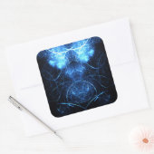 Blue Nebula Energy Fractal Art スクエアシール (封筒)