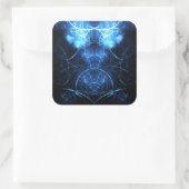 Blue Nebula Energy Fractal Art スクエアシール (バッグ)