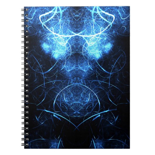 Blue Nebula Energy Fractal Art ノートブック (正面)