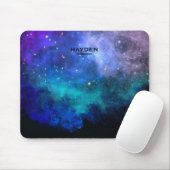 Blue Nebulous Cool Galaxy Personalised マウスパッド (マウス)