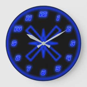 Blue Neon (Effect) ラージ壁時計