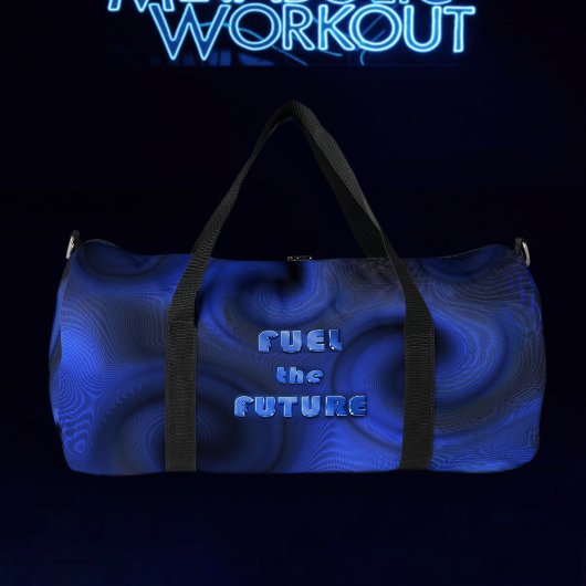 Blue Neon Liquid Swirl Holographic 2026 Fitness   ダッフルバッグ