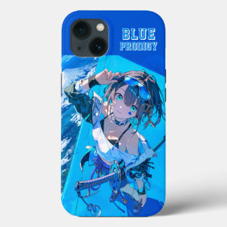 Blue Neon Prodigy Tokyo Cyberpunk Anime Impact iPhone 13ケース