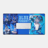 Blue Neon Prodigy Tokyo Cyberpunk Anime Large デスクマット (キーボード&マウス)