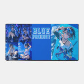 Blue Neon Prodigy Tokyo Cyberpunk Anime Large デスクマット (正面)