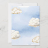 Blue Neutral Bear Cloud Balloon Baby Shower 招待状 (裏面)