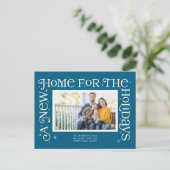 Blue New Home for the Holidays Photo シーズンポストカード (スタンド正面)