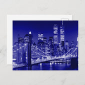 Blue New York City Night シーズンポストカード (正面/裏面)